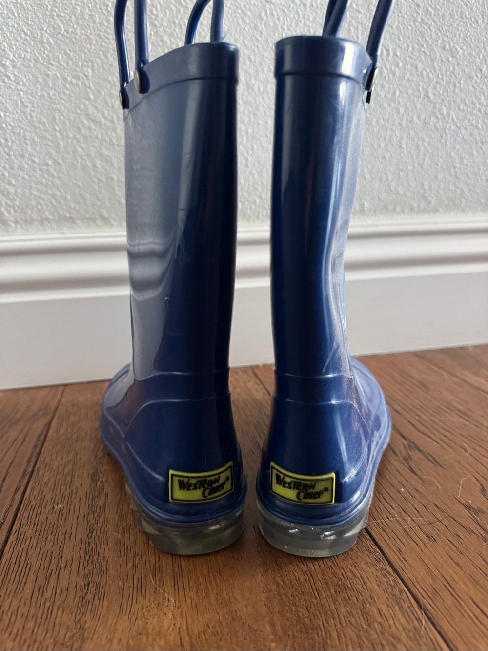 Western Chief Kids Blue Rain Boots with Pull Handles